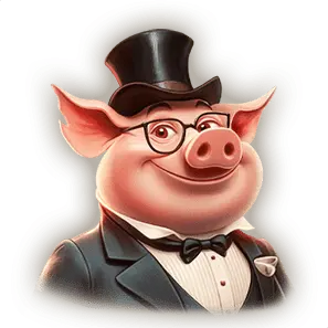 Piggy top hat pig symbol paying up to 30x bet